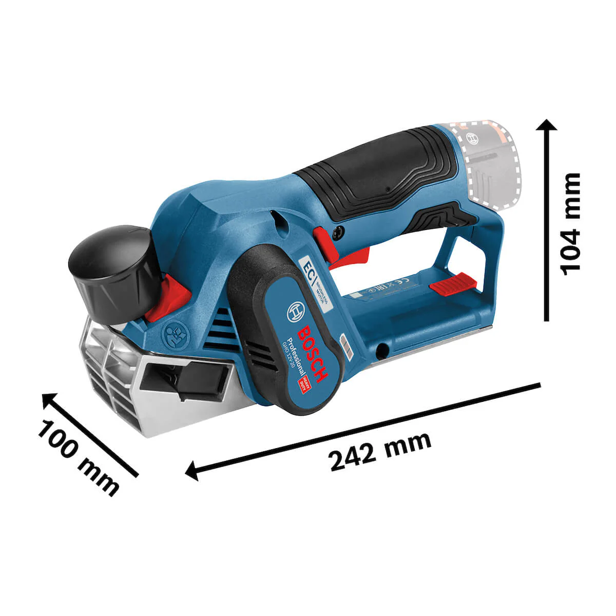 Cepillo inalámbrico 12VGHO 12V-20 Sin Bateria/Sin cargador Brushless Bosch - Image 4