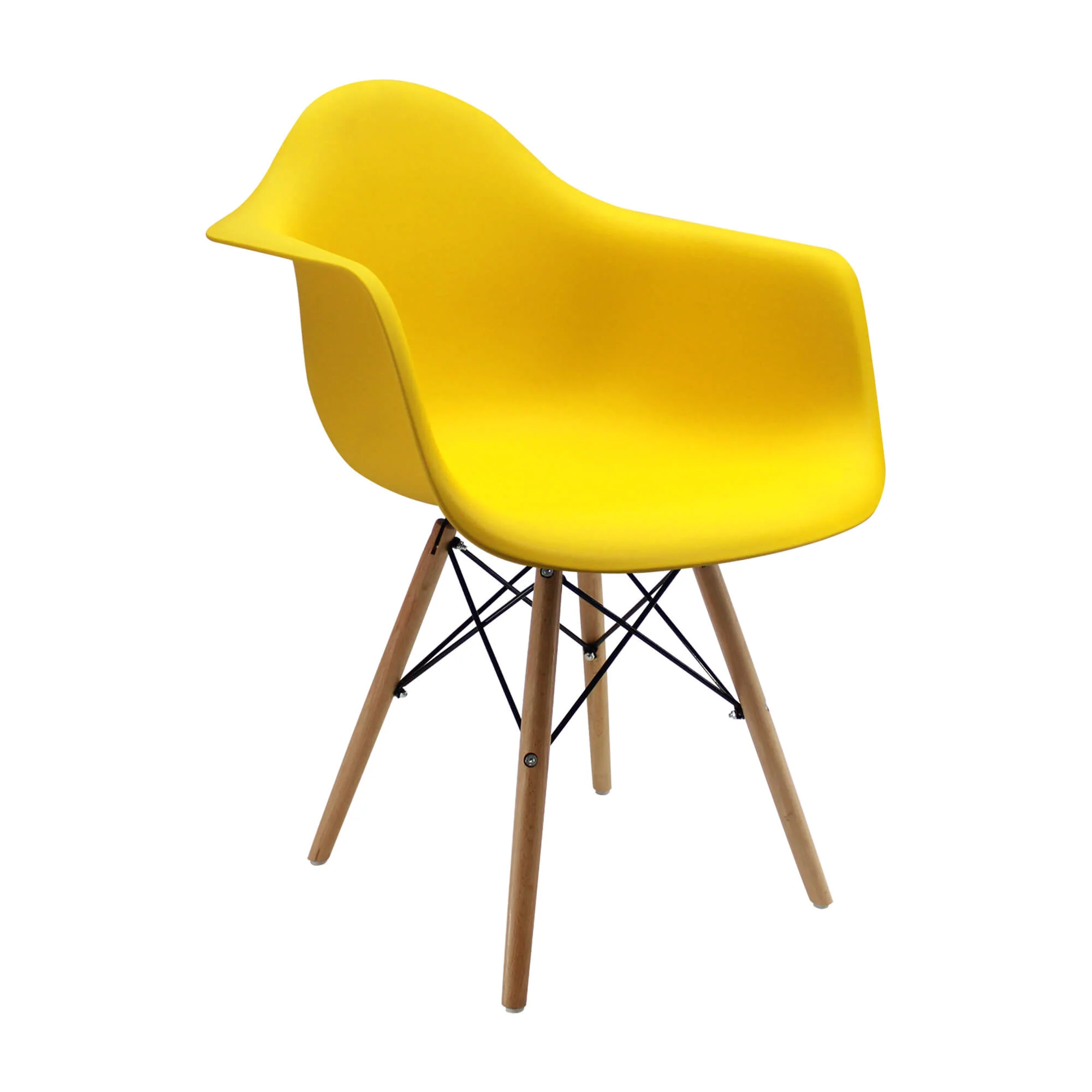 Kit por 2 sillas de comedor DKR tipo Eames brazos color amarillo - Image 3