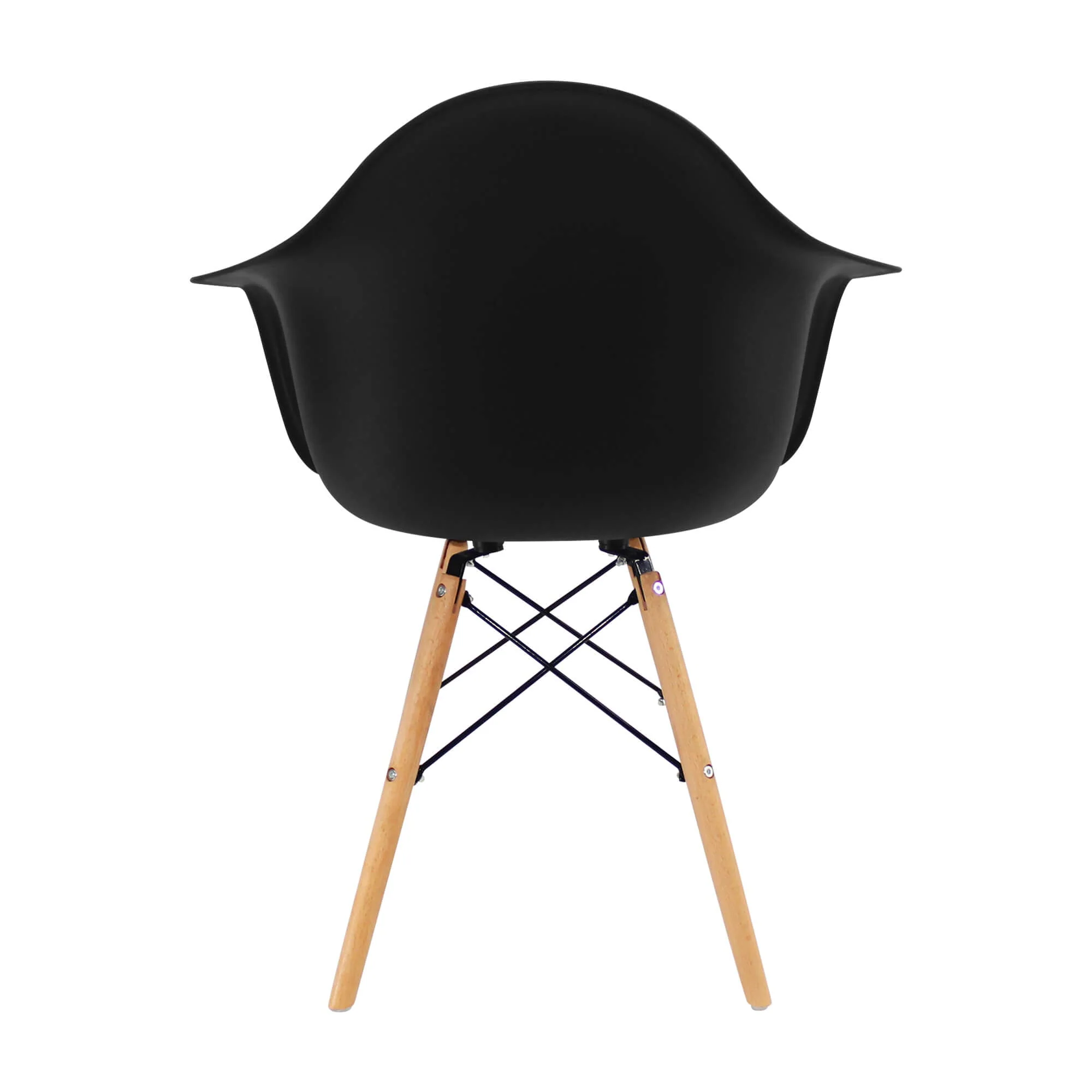 Kit por 2 sillas de comedor DKR tipo Eames brazos color negro - Image 3