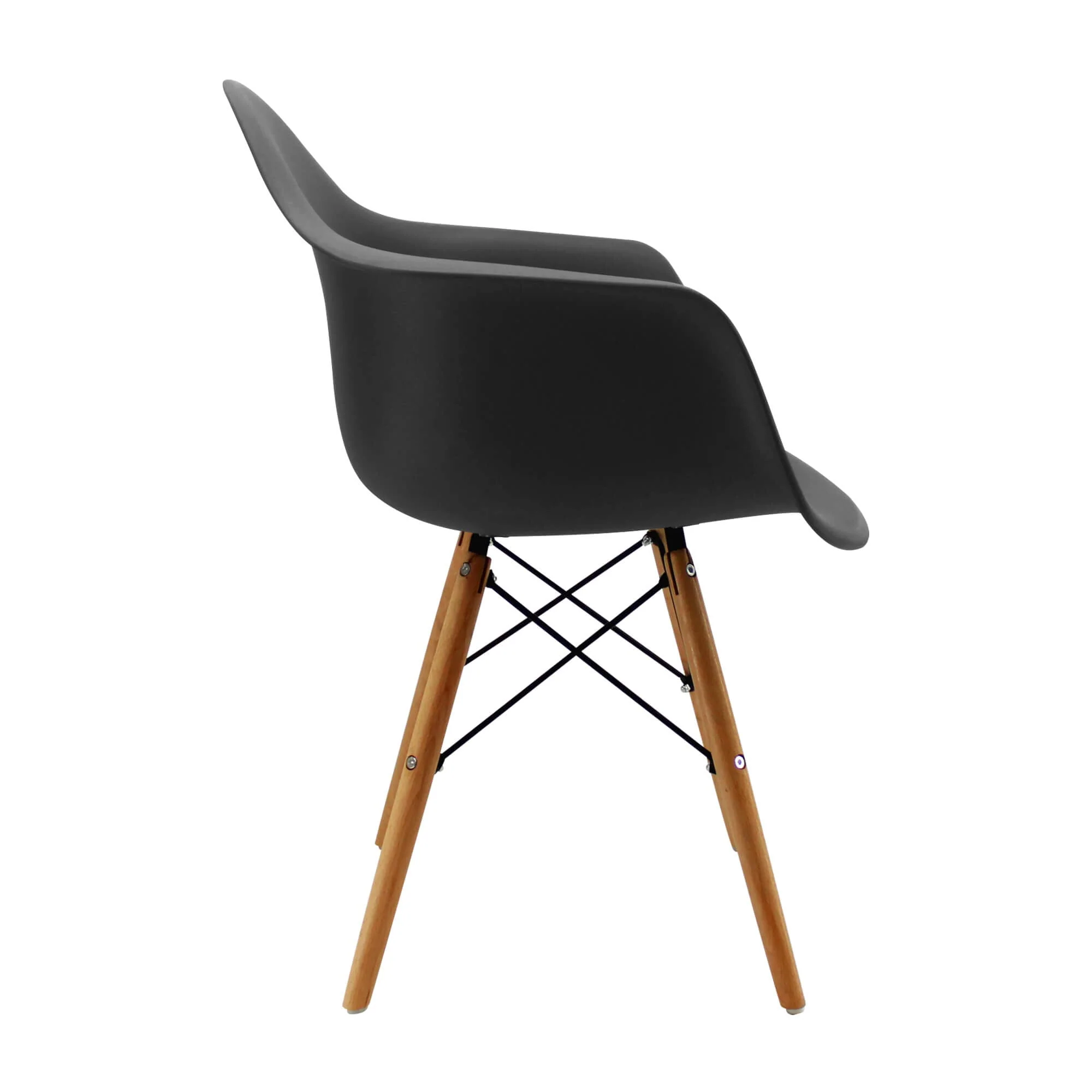 Kit por 2 sillas de comedor DKR tipo Eames brazos color negro - Image 4