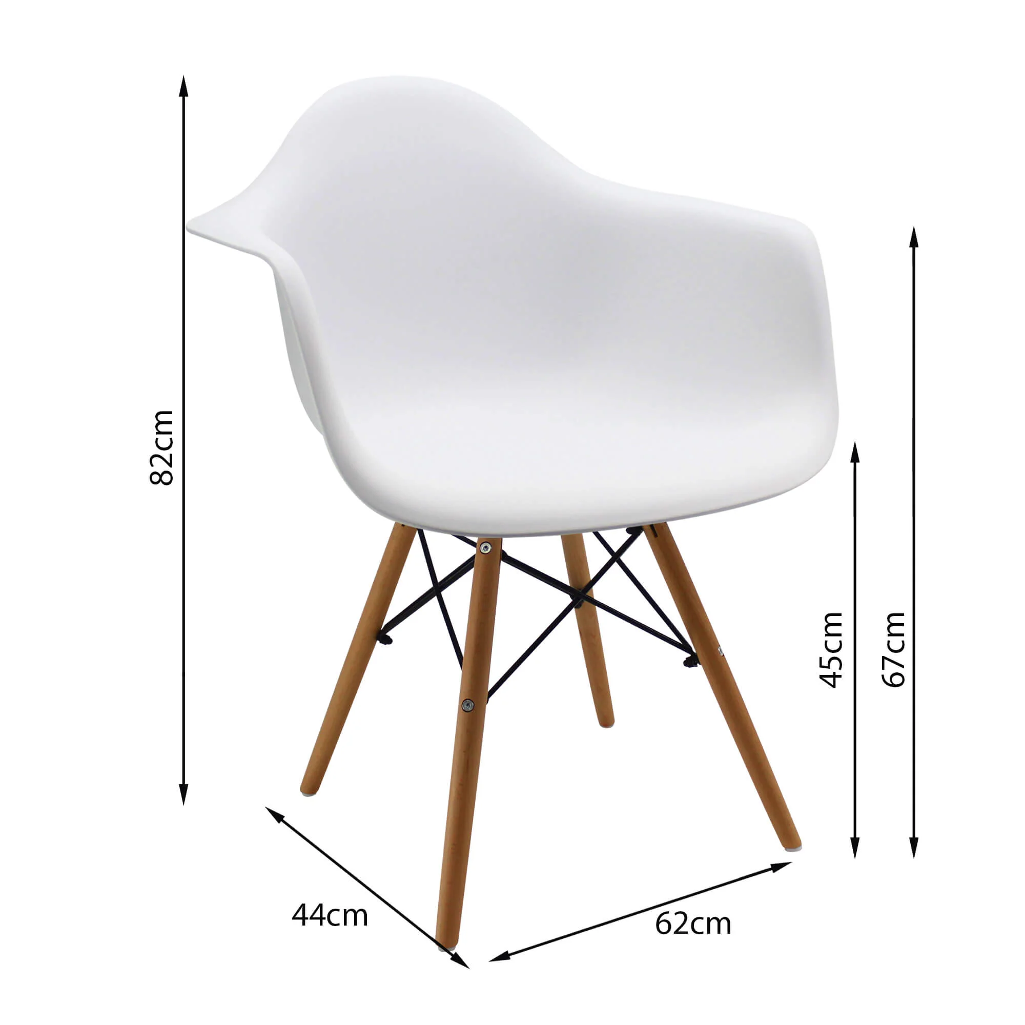 Silla de comedor Eames brazos color blanco - Image 5